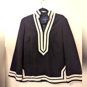 J. McLaughlin Tunic Holiday top black and white